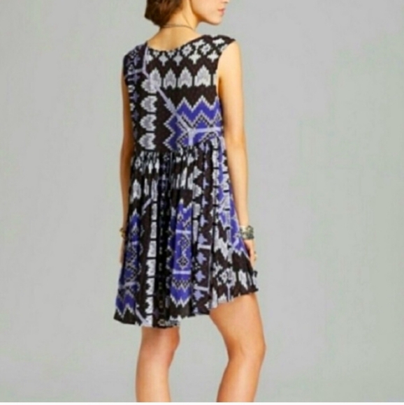Free People Black Purple take me to thailand Geometric Aztec Print dress - Picture 12 of 15